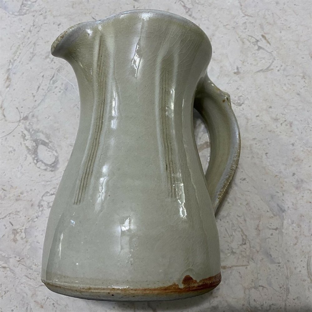 Holmes County Pottery Pitcher Drip Naturalist Minimalist Large Creamer
